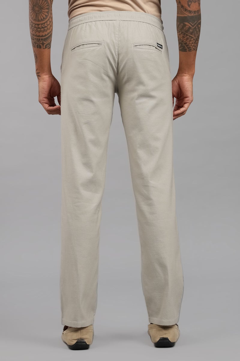 FABRIPPLE Men's Cream Linen Trouser - Image 2